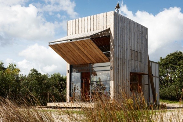 innovative Holzhütte mit modernem Design