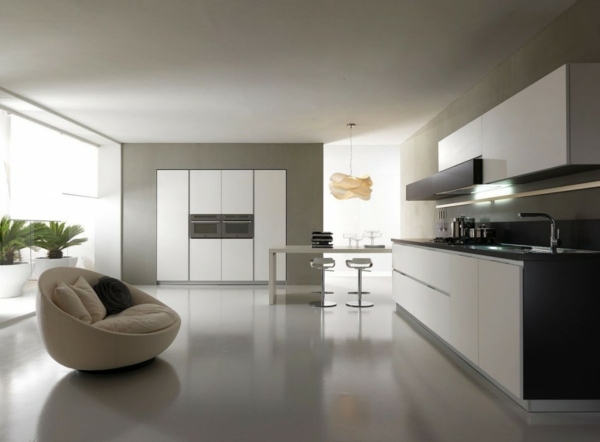 Ideen minimalistische weißes Küchen Design 1