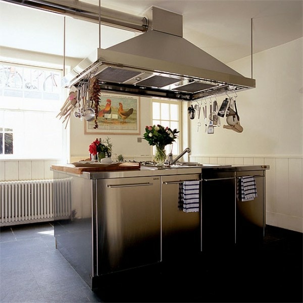 Edelstahl-Küchenschrank-modernes-Design