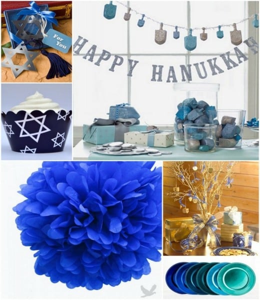Hanukkah-blaue-Dekoration-Ideen