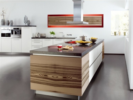 Holz-Kücheninsel-Edelstahl-Arbeitsplatte