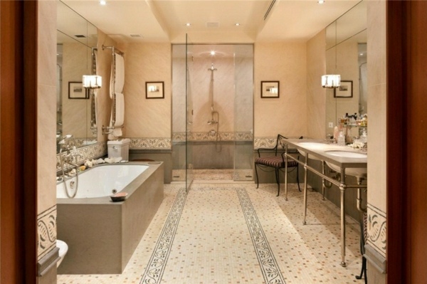 Luxus-Badezimmer-Mosaik-großes-Waschbecken