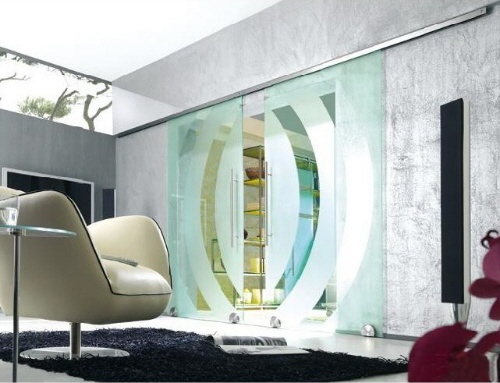 Moderne-Glas-Schiebetür-Wohnung