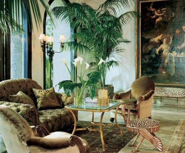 Safari-Stil-Wohnzimmer-Dekoration-Tiermotiven