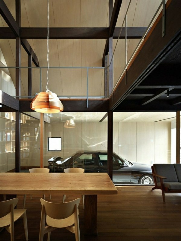 Wohnzimmer-Garage-moderne-minimalistische-Architektur