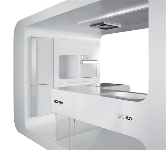 Das weiße futuristische Küche Design von Gorenje