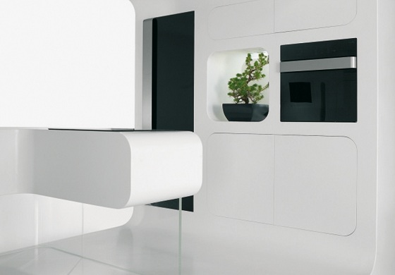Das weiße futuristische Küche Design von Gorenje