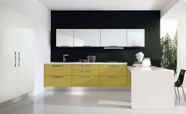 gelbe-Küchenschränke-modernes-Design