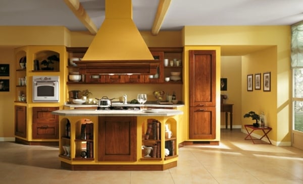 gelbe-rustikale-Küche-italienisches-Design