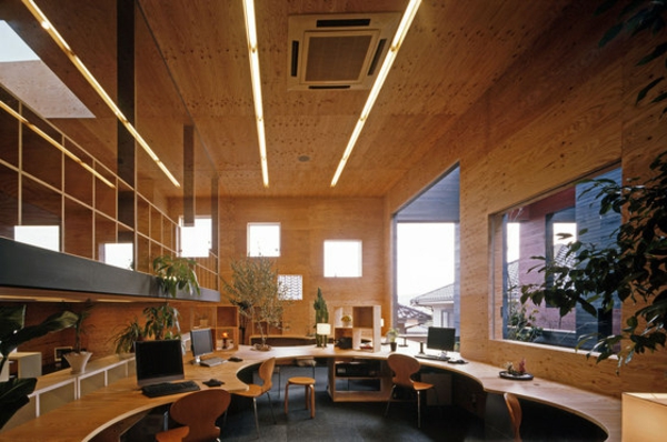 minimalistische-kompakte-Büromöbel-Holz