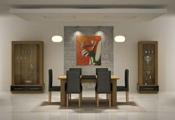 moderne-Esszimmer-Möbel-Lederstuhl-Holztisch