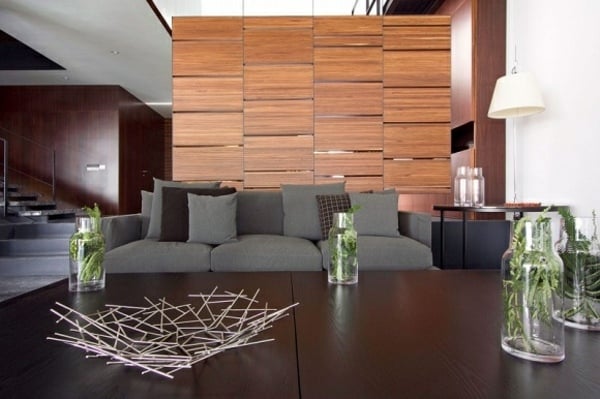 moderne-Holzwand-Wohnzimmer