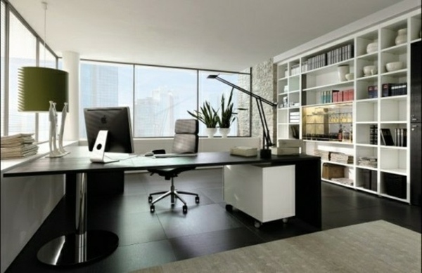 moderne-schwarz-weiße-Büro-Möbel
