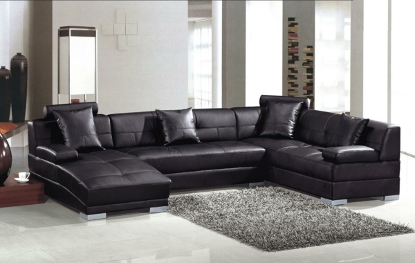 modernes-Sofa-schwarz-Ledermöbel-Wohnzimmer