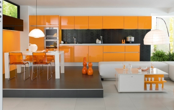 orange-Korall-Farbe-für-Küche-Trends-2012