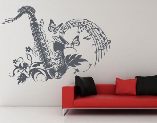 saxophon-floral-wand-deko-idee-wohnzimmer