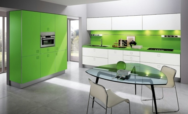 weiß-grüne-Farbe-Küche-Tendenzen