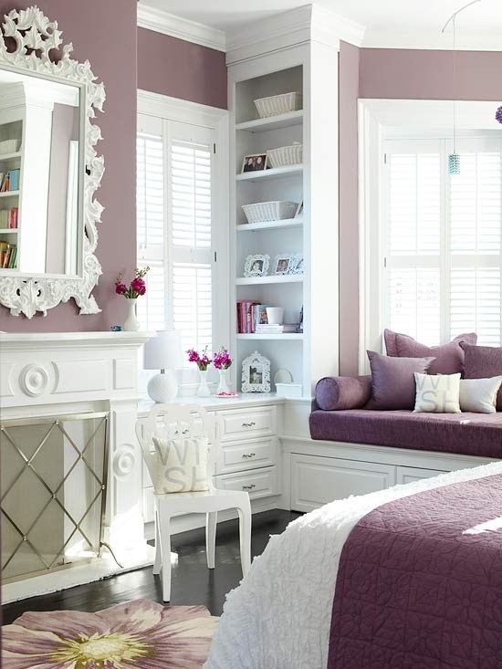 weiß-lila-schlafzimmer-design-idee