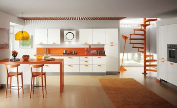 weiß-orange-Küche-Trends-2012-Farben