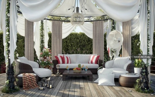 weiße-rote-romantische-patio-Möbel