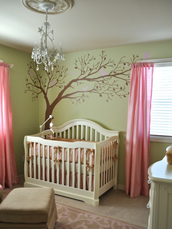 Kinderzimmer -gestalten-Deko-Ideen-hellgrün-rosa