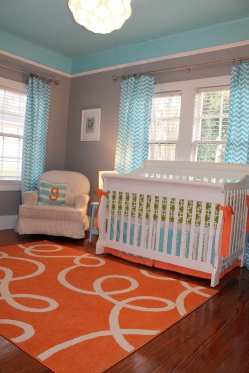 Babyzimmer-gestalten-Deko-Ideen-orange