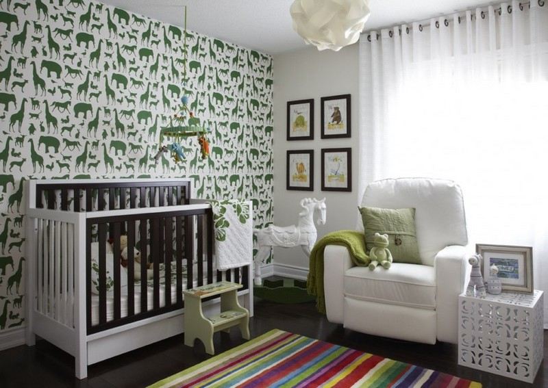 Babyzimmer gestalten modern-Tapeten-Giraffen
