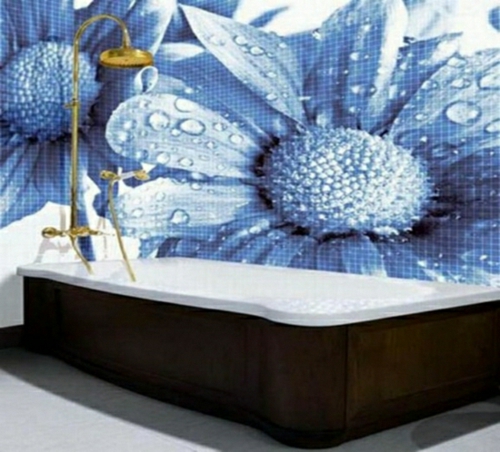 Blumen-Muster-Mosaik-Badezimmer-Fliesen