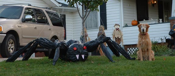 Halloween-Dekoration-große-Spinnen-Garten