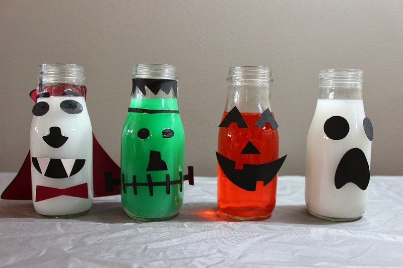 Halloween-Dekorationen-Flaschen-Papier