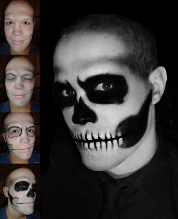 Halloween-Männer-Skelet-Schminktutorium