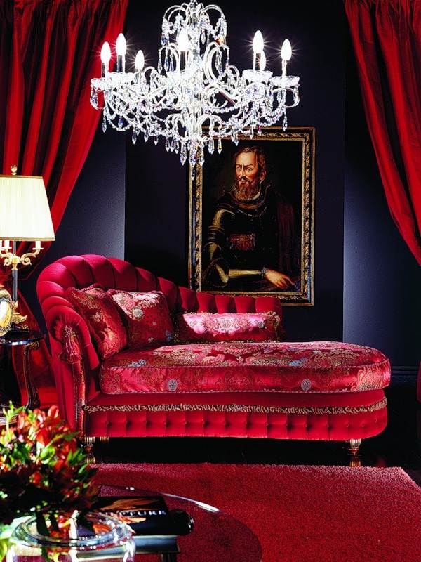 Italienische-Möbel-von-Zanaboni-rotes-samt-sofa