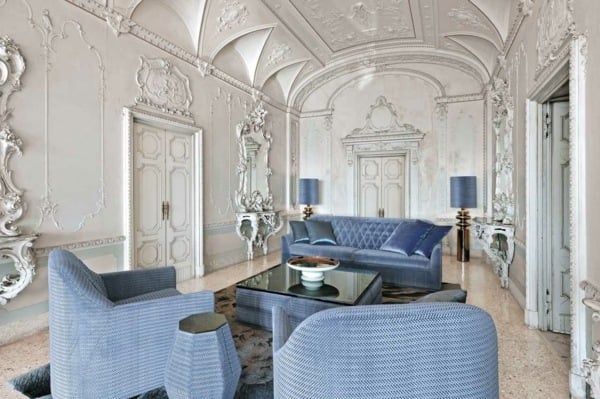 Luxus-Wohnzimmer-Smania-blaue-Sessel