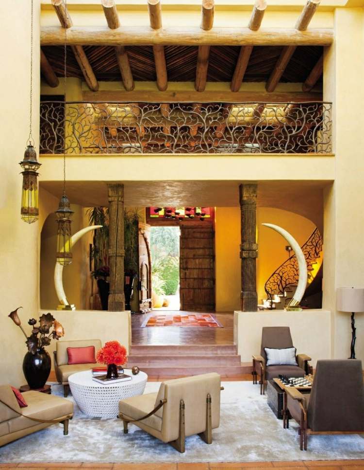 afrika deko interieur-idee-modern-teppich-hoerner