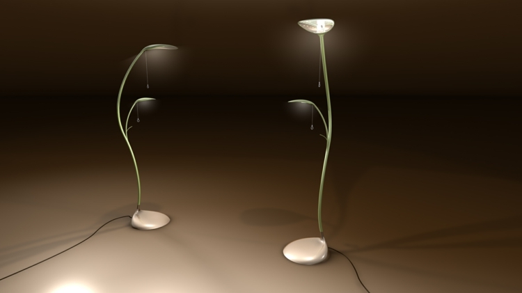 floorleaf lampe stehlampe-modern-design-blatt-form-beleuchtung