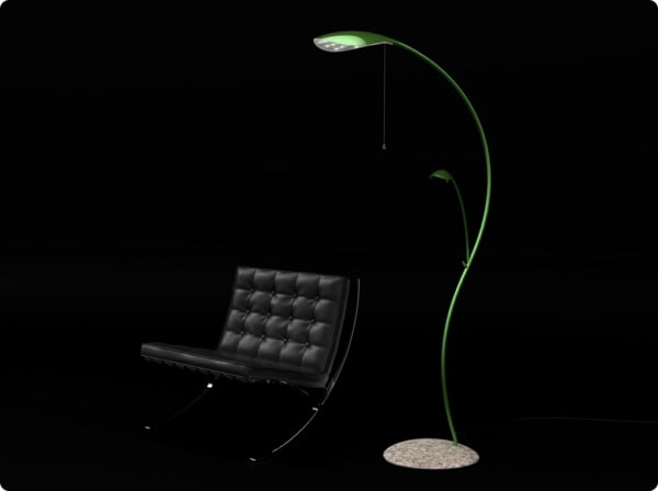 grüne-FloorLeaf-Stehlampe