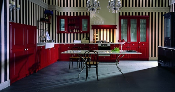 kräftige-Farbe-Küche-rot