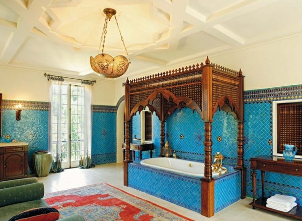 orientalische-blaue-freistehende-badewanne