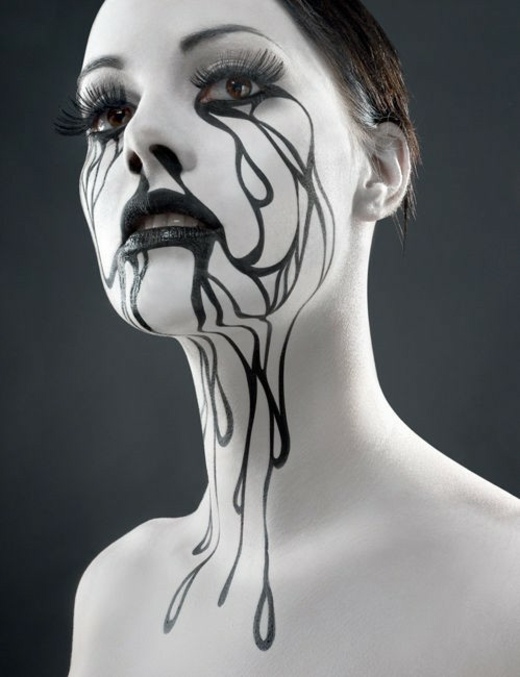 Easy black and white halloween makeup