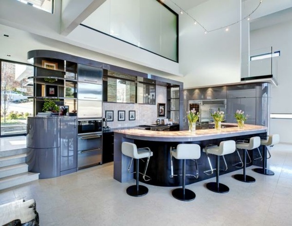Art-Deco-Küche-weiße-küchenhocker-stahl-elemente