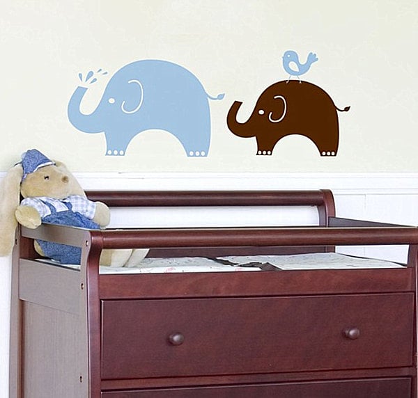 Babyzimmer-Wand-Elephanten-Deko