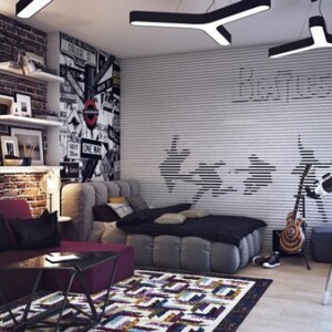 Backsteinwand-Teenager-Zimmer-Wandtattoo