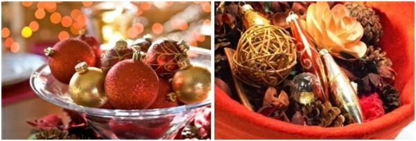 Bastelideen-für-Weihnachtstischdeko-kugeln-potpourri