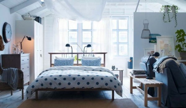 Doppelbett-Schlafzimmer-Ikea-Design