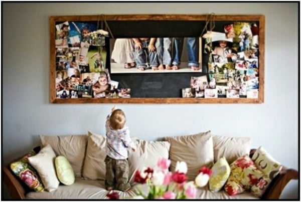 Familienfotos-an-die-Wand-wohnzimmer-über-sofa