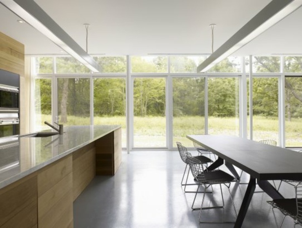 Haus-Wald-moderne-Einbauküche