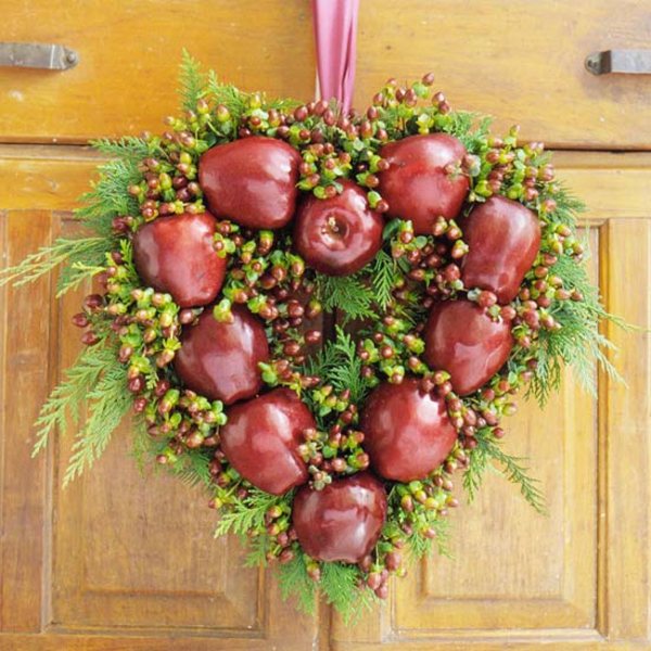 Herz-Weihnachtskranz-Apfel
