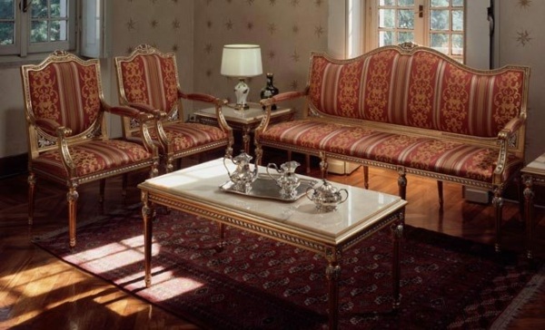 Königliche-Wohnzimmer-Möbel-Meroni-rot