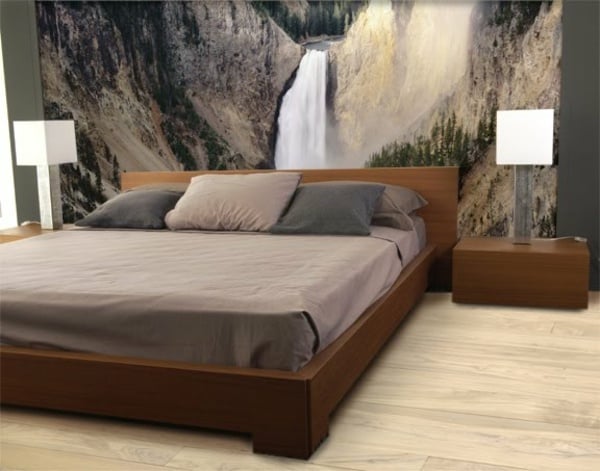 Schlafzimmer-Gebirge-Fototapete-elegante-Idee