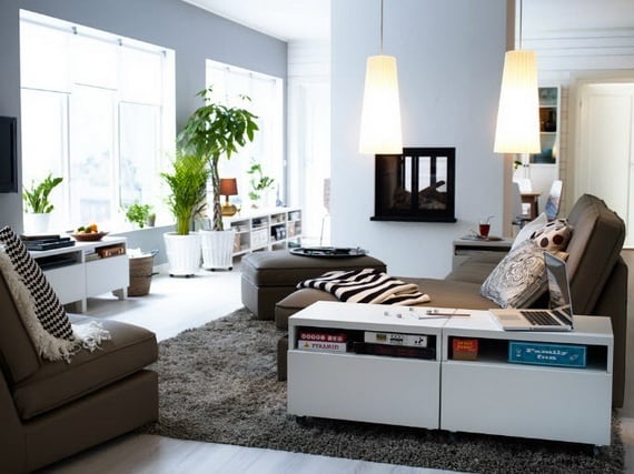 Wohnzimmer-Design-Ideen-IKEA-braun
